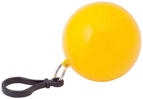Pláštěnka v plastovém balónku na karabině žlutá