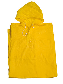 Poncho pláštěnka z pevného PVC žlutá