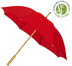 Bamboo ECO holový bambusový deštník červený