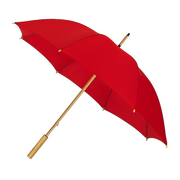 Bamboo ECO holový bambusový deštník, červený