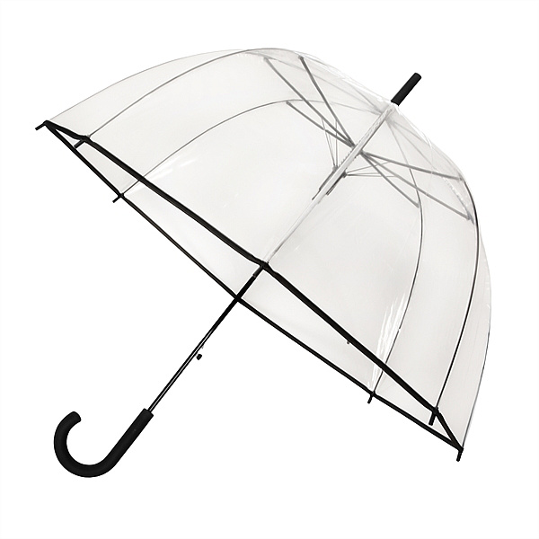 Dámský průhledný deštník HAPPY s černým  lemem