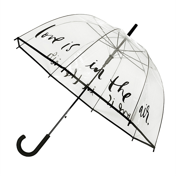Dámský průhledný deštník LOVE s potiskem "Love is in the air"