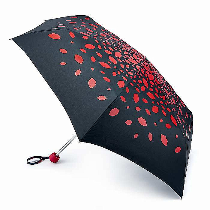 Lulu Guinness dámský skládací deštník Minilite 2 RAINING LIPS L869