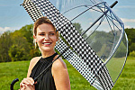 Fulton dámský průhledný deštník Birdcage 2 HOUNDSTOOTH BORDER L042