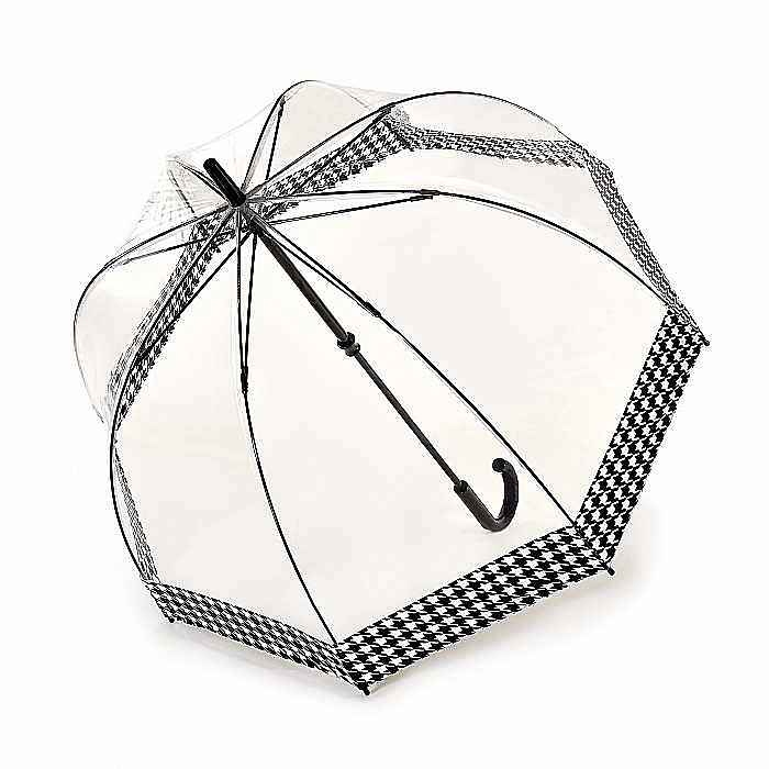 Fulton dámský průhledný deštník Birdcage 2 HOUNDSTOOTH BORDER L042