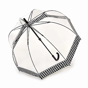 Fulton dámský průhledný deštník Birdcage 2 HOUNDSTOOTH BORDER L042