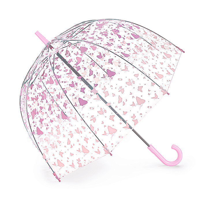 Fulton dámský průhledný deštník Birdcage 2 ALL OVER BUTTERFLIES L042