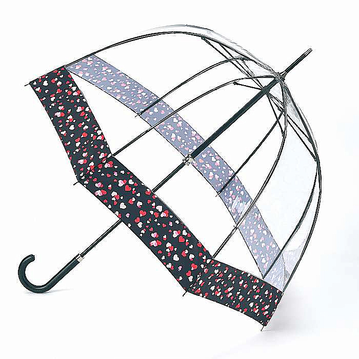 Fulton dámský průhledný deštník Birdcage 2 LUXE LOVE HEARTS L866