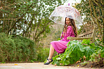 Fulton dámský průhledný holový deštník Birdcage 2 HIPPIE SCATTER L042