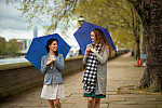 Fulton dámský skládací deštník Superslim 2 RAINBOW PINSTRIPES L553