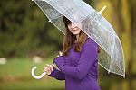 Dámský průhledný holový deštník CLEAR transparentní