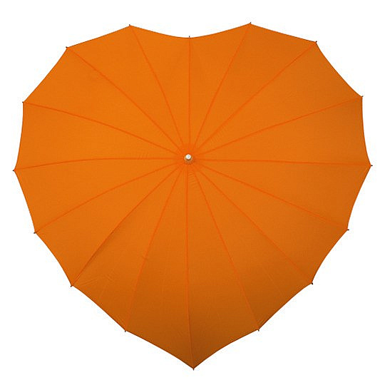 Dámský holový deštník srdce HEART oranžový