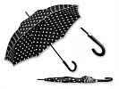 Dámský holový deštník DOTTIE s puntíky - černý