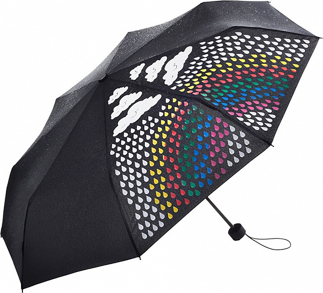 FARE dámský skládací deštník Colormagic MINI černý 5042