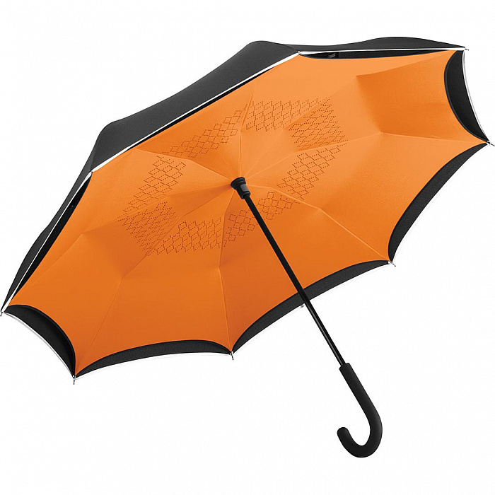 FARE LIBERTY obrácený holový deštník černo-oranžový 7715