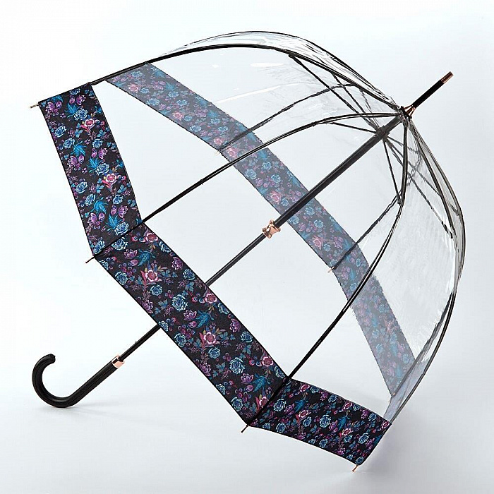 Fulton dámský průhledný deštník Birdcage 2 LUXE LUMINOUS FLORAL L866