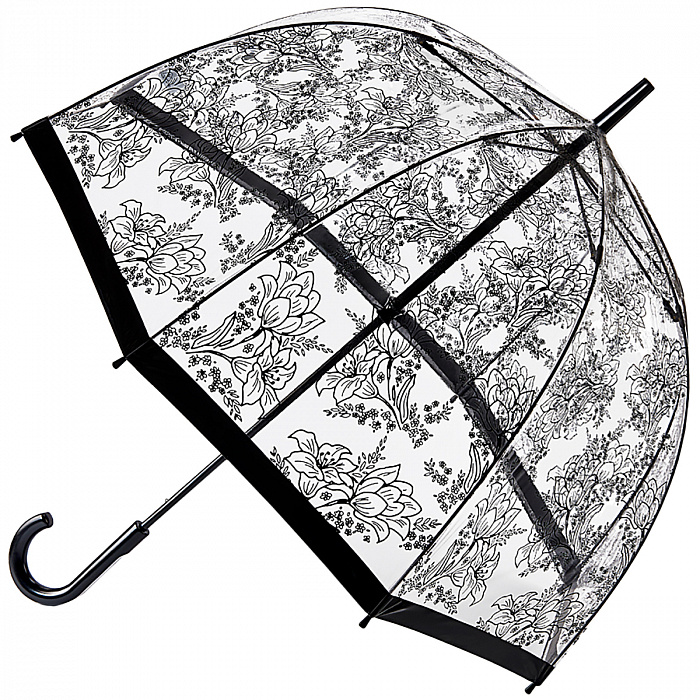 Fulton dámský průhledný holový deštník Birdcage 2 STENCIL FLORAL L042