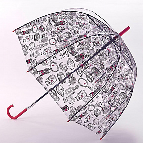 Lulu Guinness dámský průhledný deštník Birdcage 2 Dressing Table L719