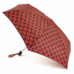 Lulu Guinness dámský skládací deštník Tiny 2 Lips Grid Red L717