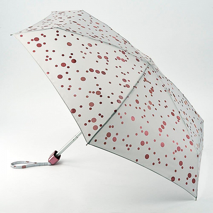 Fulton dámský skládací deštník Tiny 2 ROSE GOLD METALLIC SPOTS L501