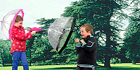 Fulton dětský průhledný holový deštník Funbrella 2 PINK C603