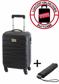 Cestovní kufr na kolečkách ČERNÝ + dárek deštník