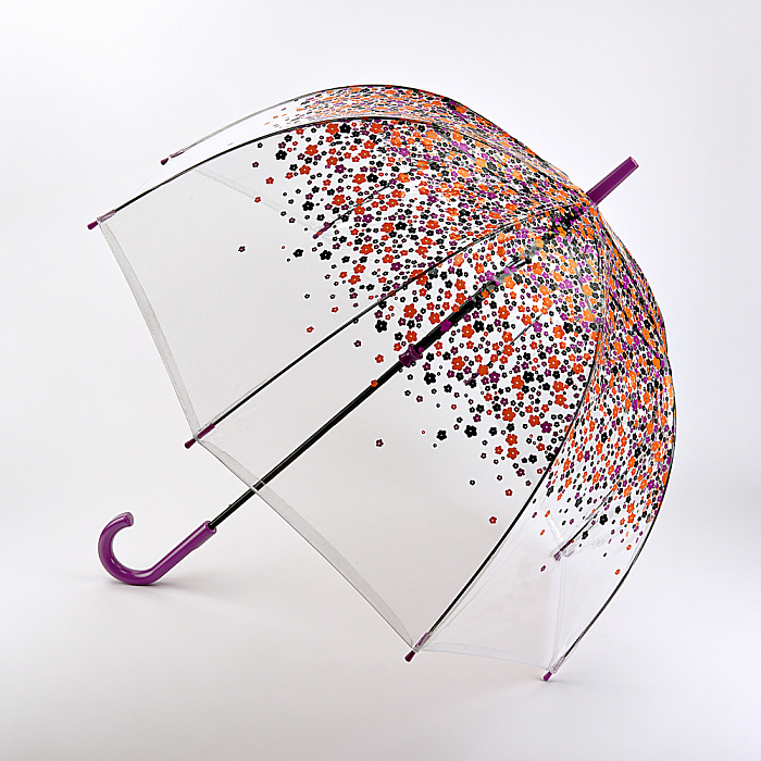 Fulton dámský průhledný holový deštník Birdcage 2 HIPPIE SCATTER L042