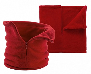 Nákrčník na zip Polar Fleece červený
