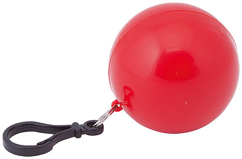 Pláštěnka v plastovém balónku na karabině červená