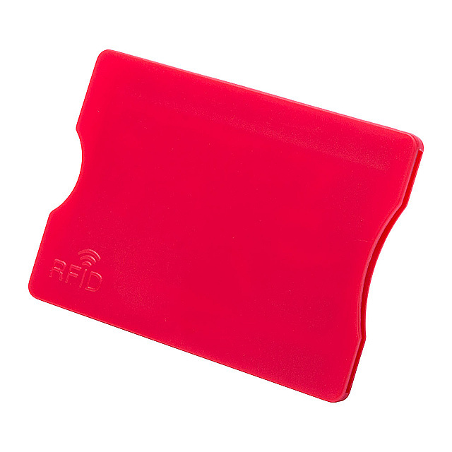 Plastový obal na kreditní karty s RFID ochranou červený