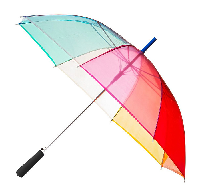 Dámský průhledný holový duhový deštník CLEAR RAINBOW 