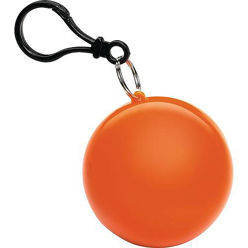 Pláštěnka v plastovém balónku na karabině oranžová