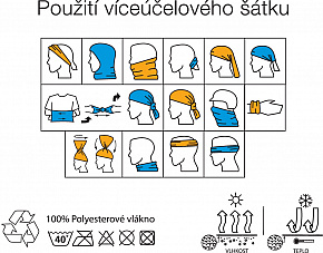 Víceúčelový šátek CHERIN oranžový